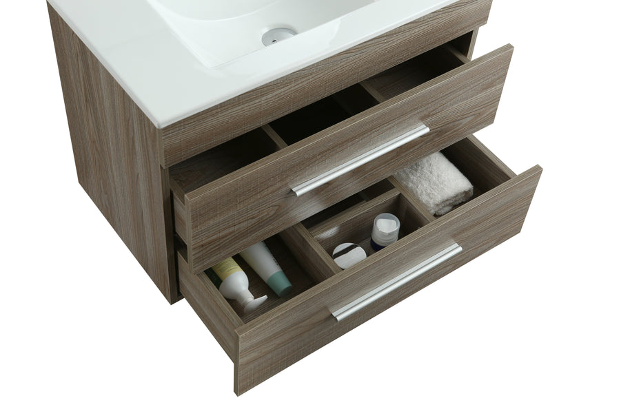 Mobile Arredo Bagno Saturno 70 cm Sospeso Moderno Rovere