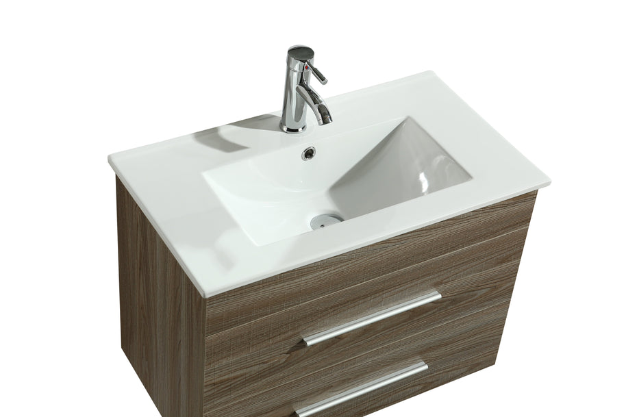 Mobile Arredo Bagno Saturno 70 cm Sospeso Moderno Rovere