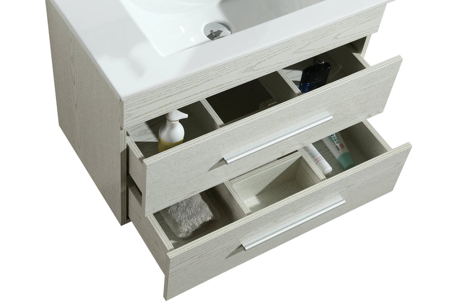 Mobile Arredo Bagno Saturno 70 cm Sospeso Moderno Bianco