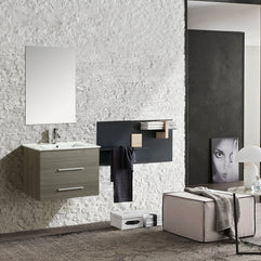 Mobile Arredo Bagno Saturno 70 cm Sospeso Moderno Grigio