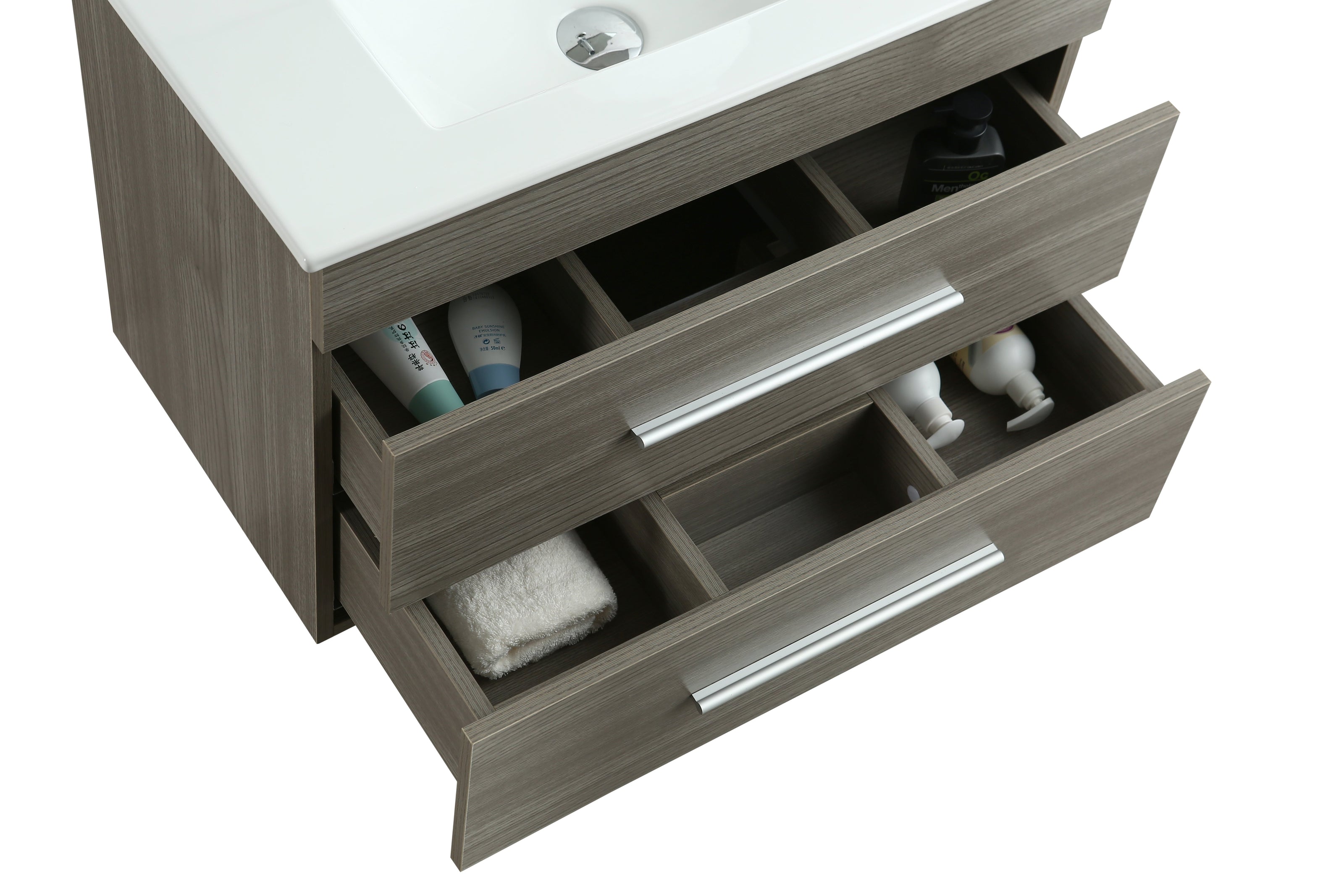 Mobile Arredo Bagno Saturno 70 cm Sospeso Moderno Grigio