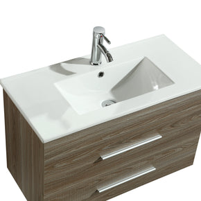 Mobile Arredo Bagno Giove 80 cm Sospeso Moderno Rovere