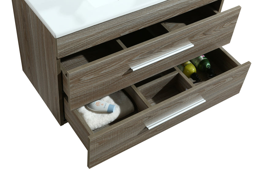 Mobile Arredo Bagno Giove 80 cm Sospeso Moderno Rovere