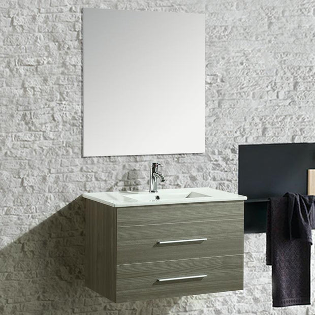 Mobile Arredo Bagno Giove 80 cm Sospeso Moderno Grigio