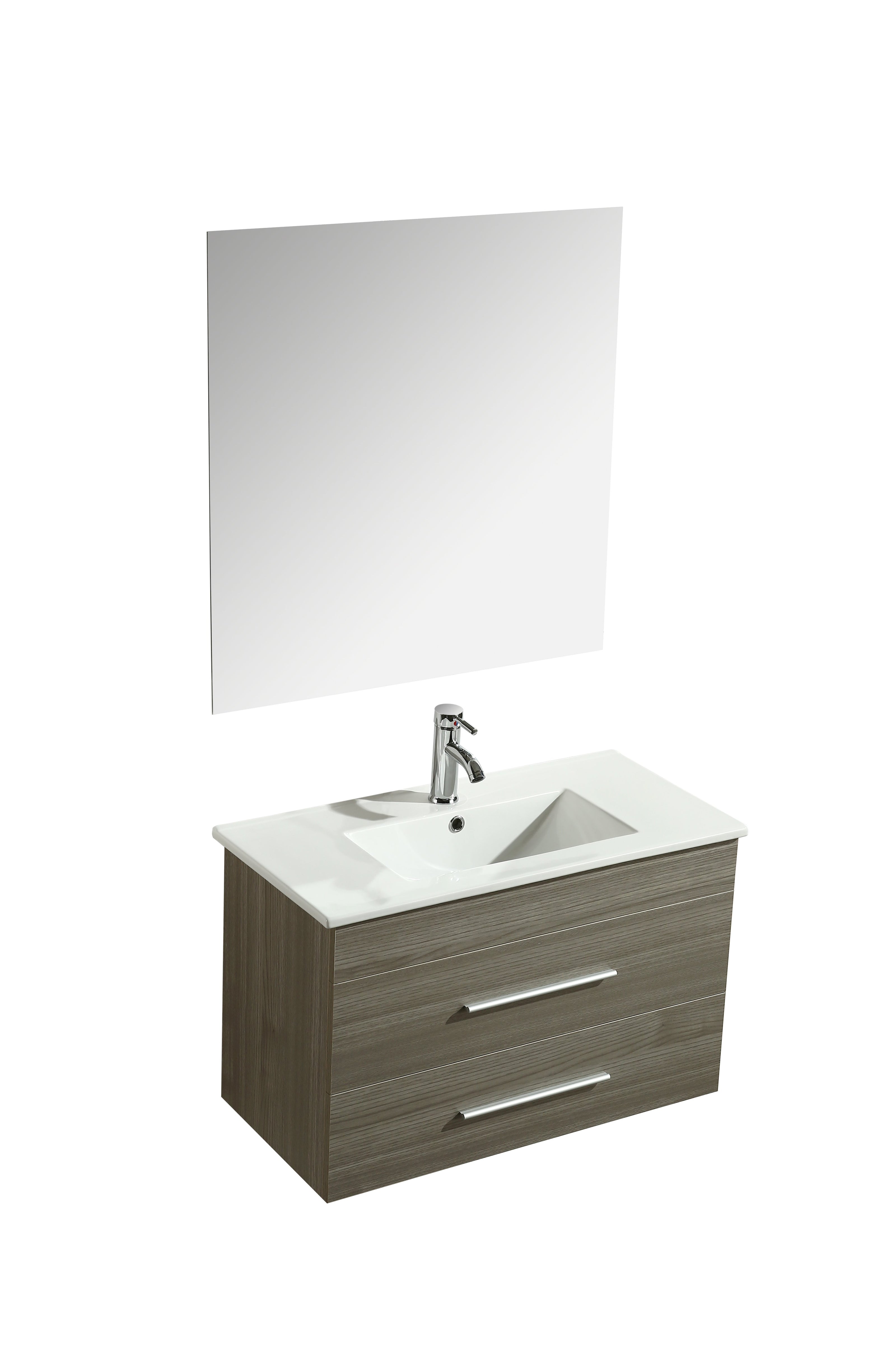 Mobile Arredo Bagno Giove 80 cm Sospeso Moderno Grigio