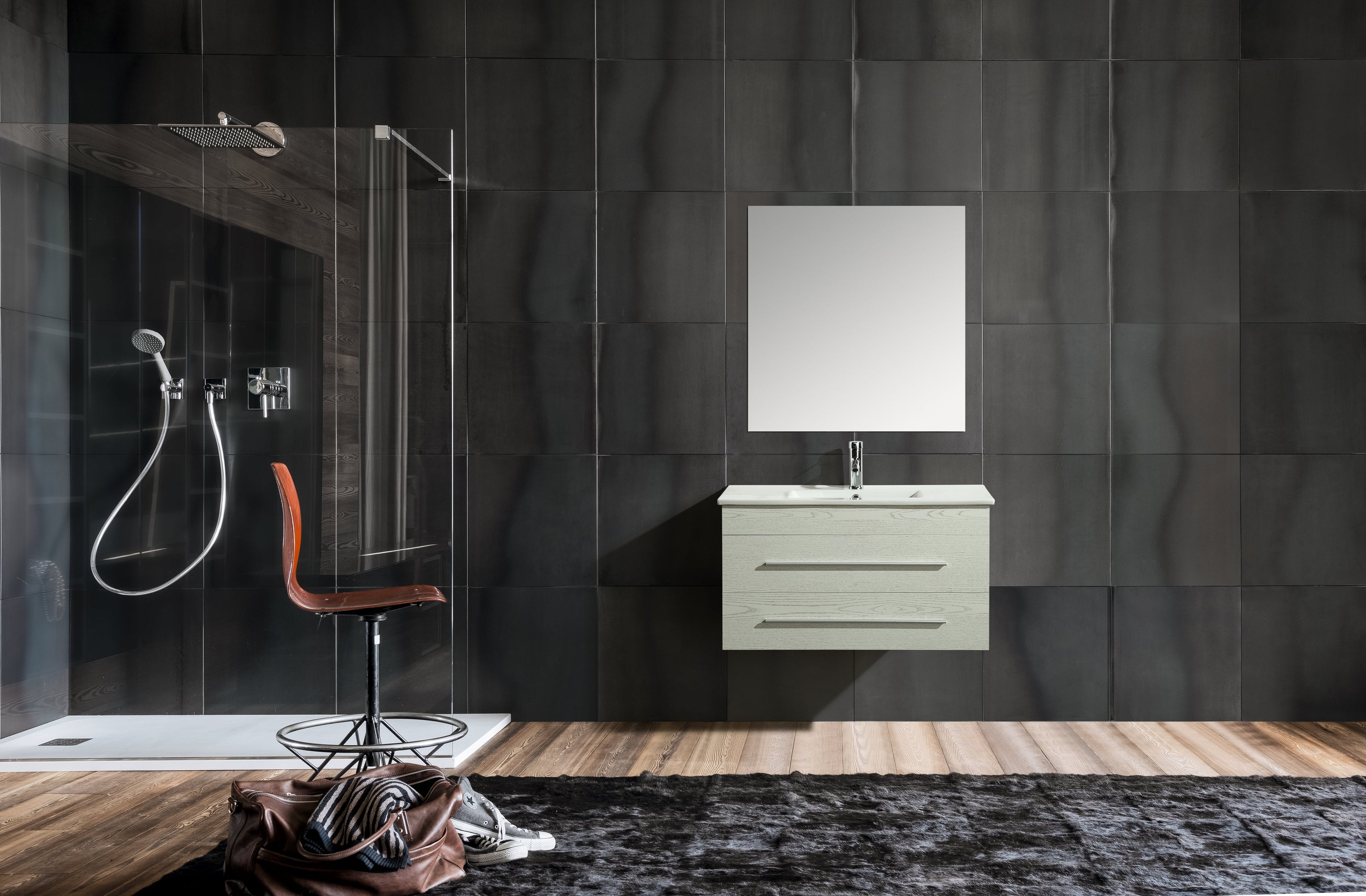 Mobile Arredo Bagno Angy 90 cm Sospeso Moderno Bianco