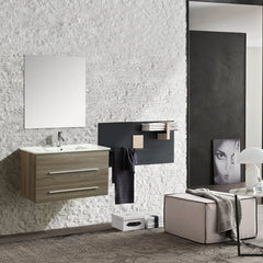 Mobile Arredo Bagno Angy 90 cm Sospeso Moderno Rovere