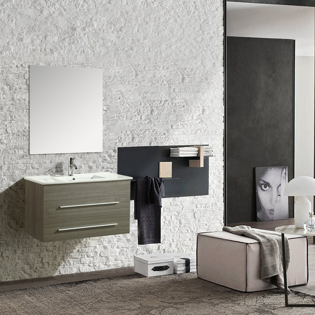 Mobile Arredo Bagno Angy 90 cm Sospeso Moderno Grigio