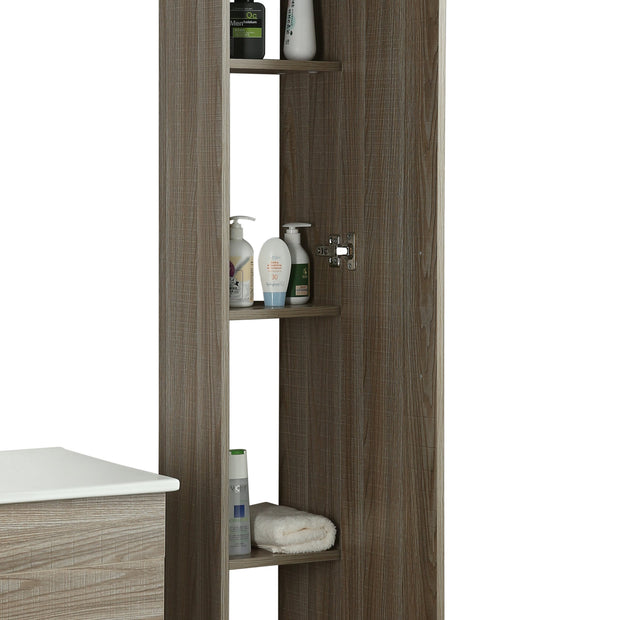 Colonna Arredo Bagno 25x22x160 cm Sospesa Moderna Rovere