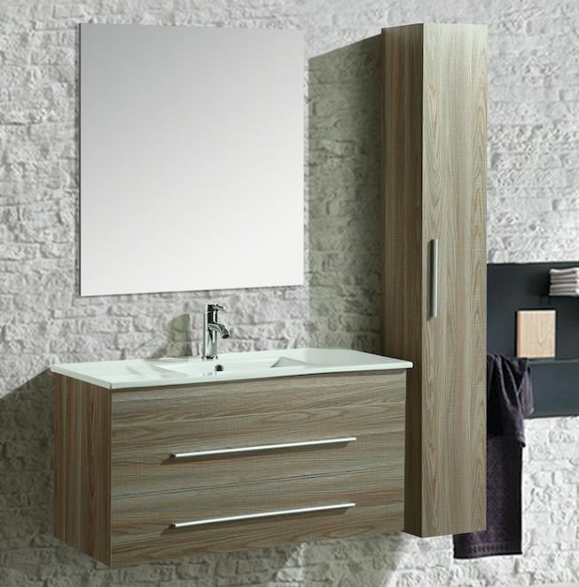 Mobile Arredo Bagno Urban 100 cm Sospeso Moderno Rovere