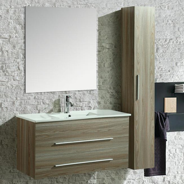 Mobile Arredo Bagno Urban 100 cm Sospeso Moderno Rovere