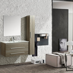 Mobile Arredo Bagno Urban 100 cm Sospeso Moderno Rovere