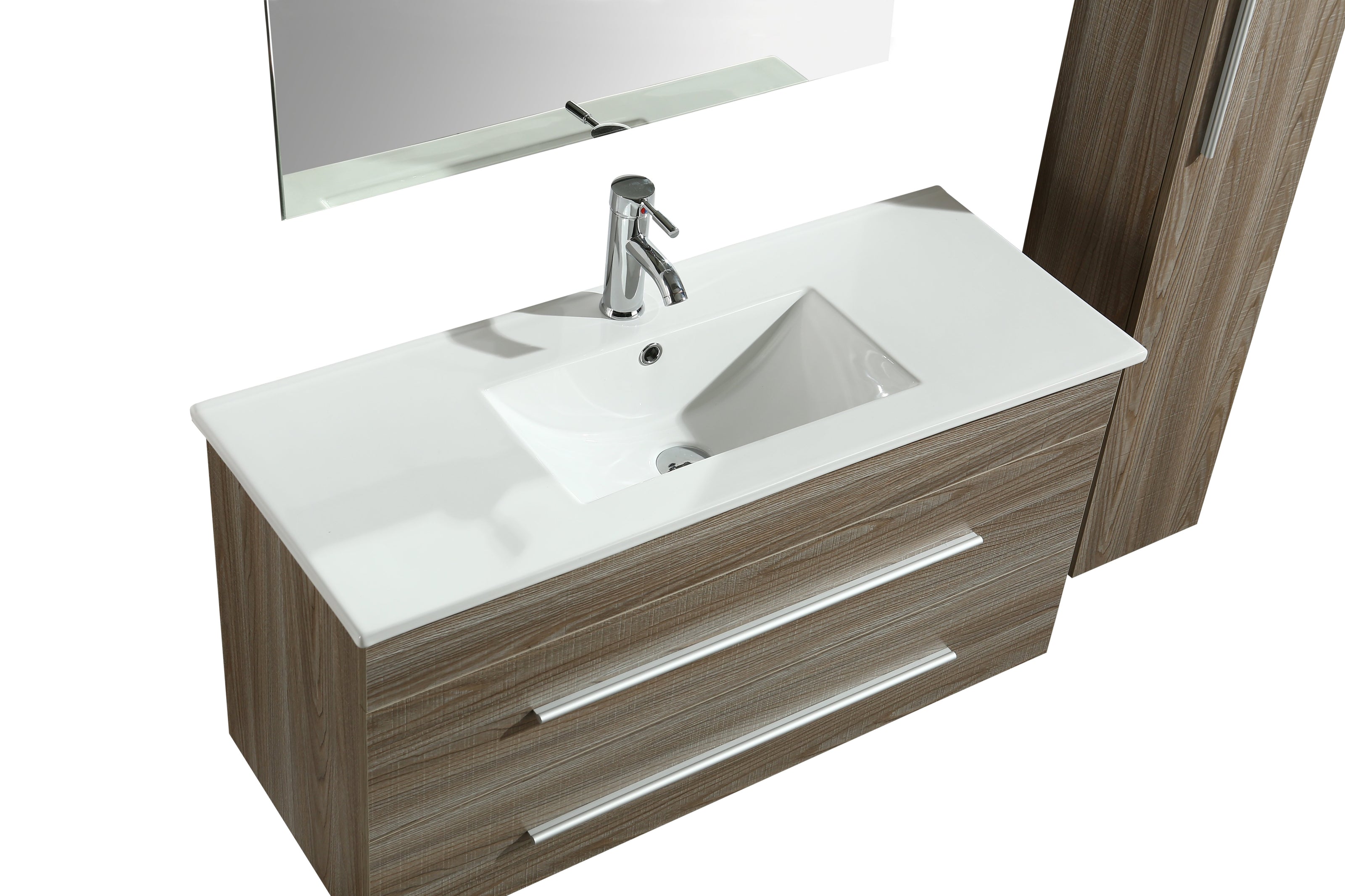 Mobile Arredo Bagno Urban 100 cm Sospeso Moderno Rovere