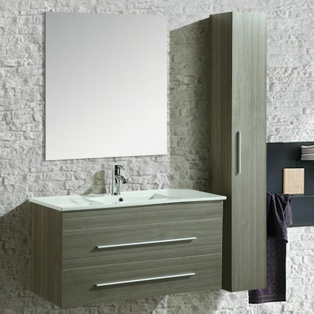 Mobile Arredo Bagno Urban 100 cm Sospeso Moderno Grigio