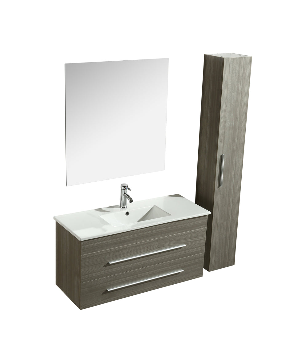 Mobile Arredo Bagno Urban 100 cm Sospeso Moderno Grigio