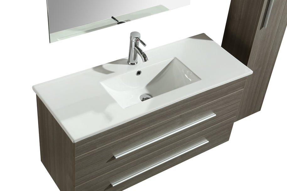 Mobile Arredo Bagno Urban 100 cm Sospeso Moderno Grigio
