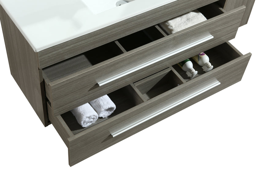 Mobile Arredo Bagno Urban 100 cm Sospeso Moderno Grigio