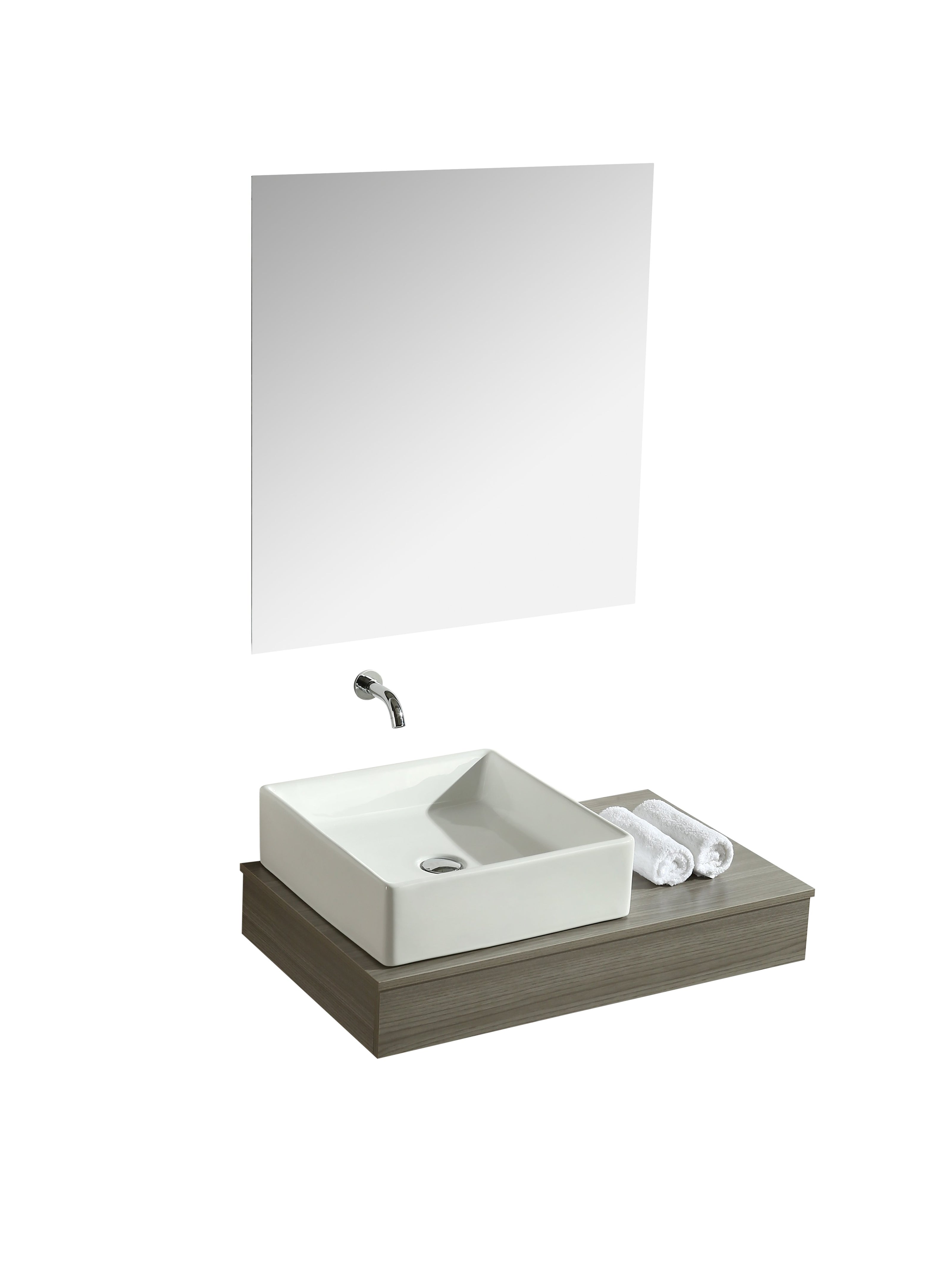 Mobile Arredo Bagno British 85 cm Sospeso di Design Grigio