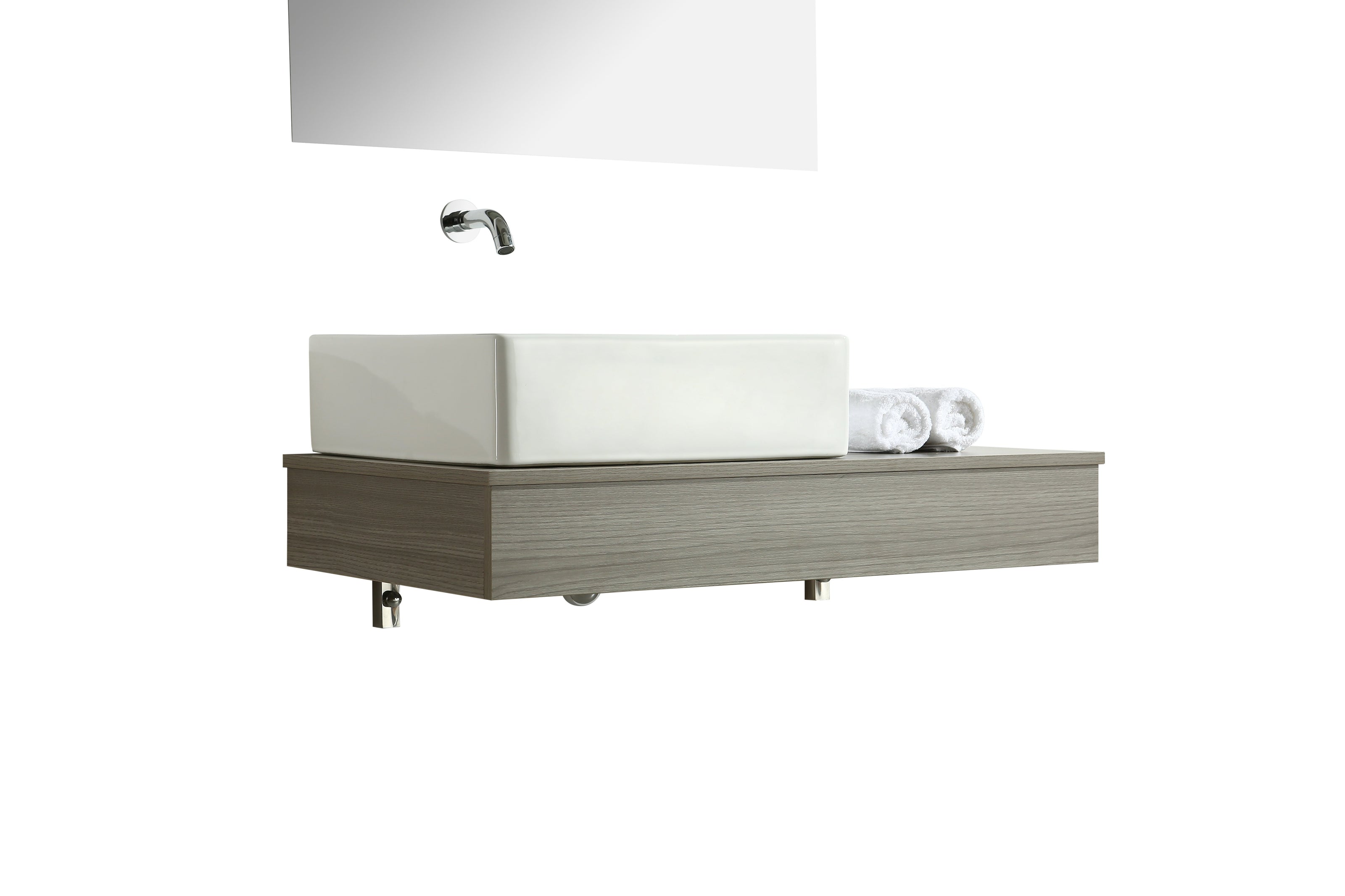 Mobile Arredo Bagno British 85 cm Sospeso di Design Grigio