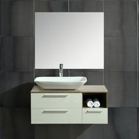 Mobile Arredo Bagno London 100 cm Sospeso di Design Rovere-bianco