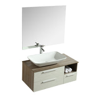 Mobile Arredo Bagno London 100 cm Sospeso di Design Rovere-bianco
