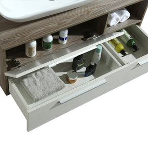 Mobile Arredo Bagno London 100 cm Sospeso di Design Rovere-bianco