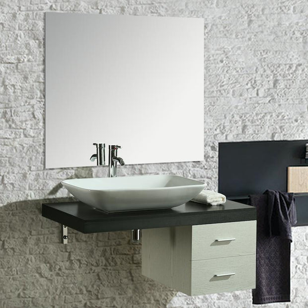 Mobile Arredo Bagno Picasso 100 cm Sospeso di Design Bianco-Nero