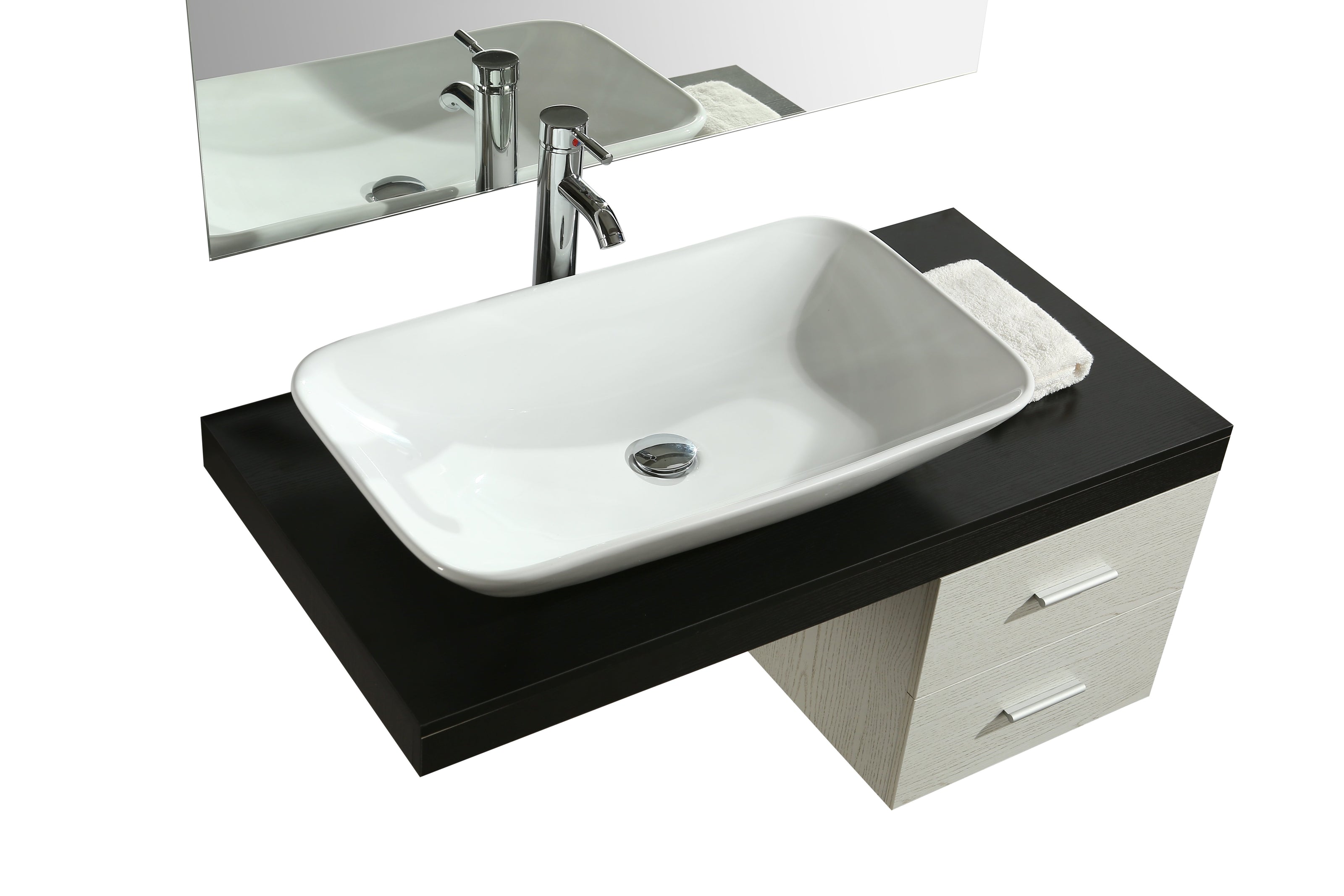 Mobile Arredo Bagno Picasso 100 cm Sospeso di Design Bianco-Nero