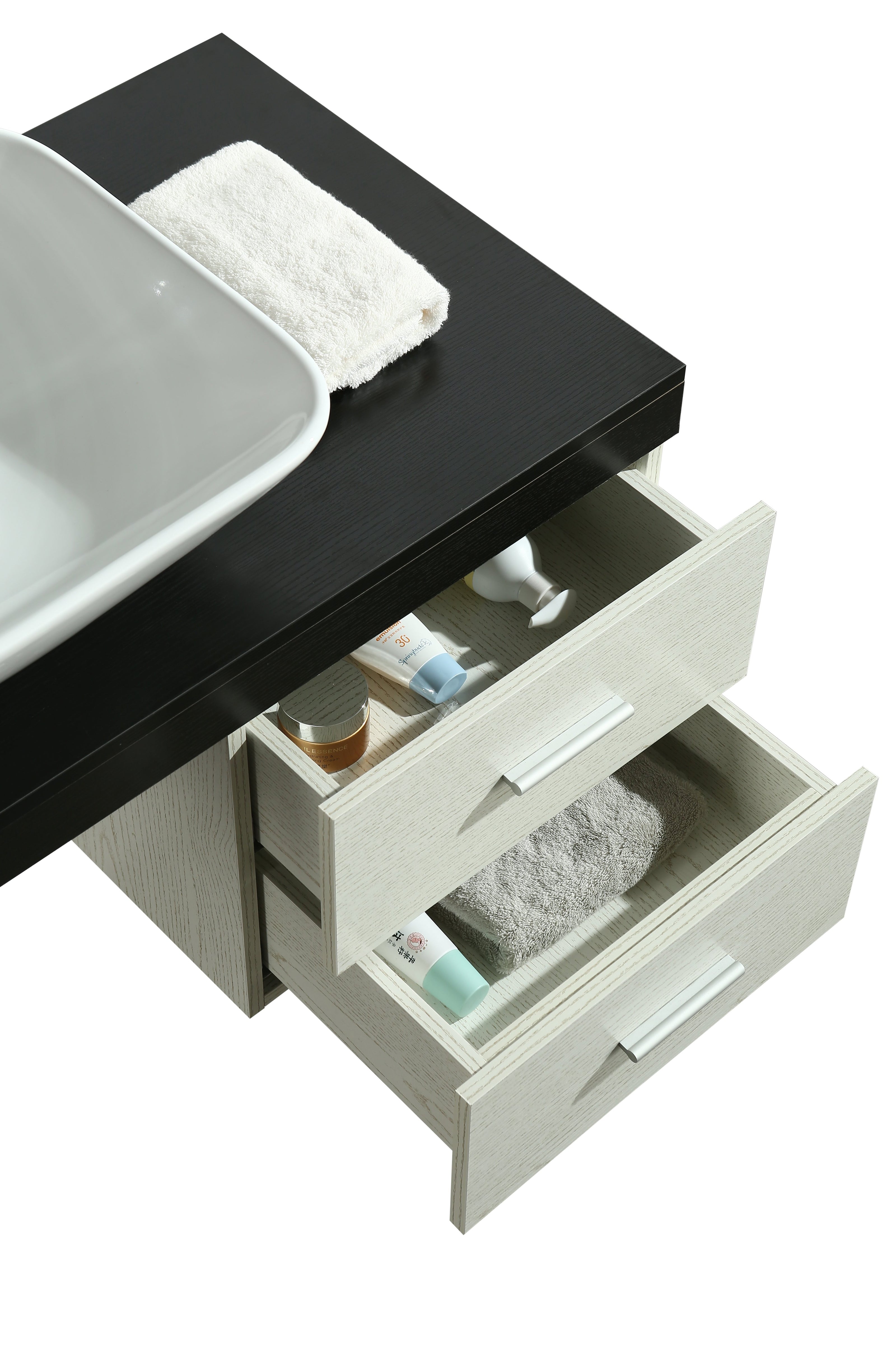 Mobile Arredo Bagno Picasso 100 cm Sospeso di Design Bianco-Nero