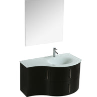 Mobile Arredo Bagno Kursal 104 cm Sospeso Nero Destro Moderno