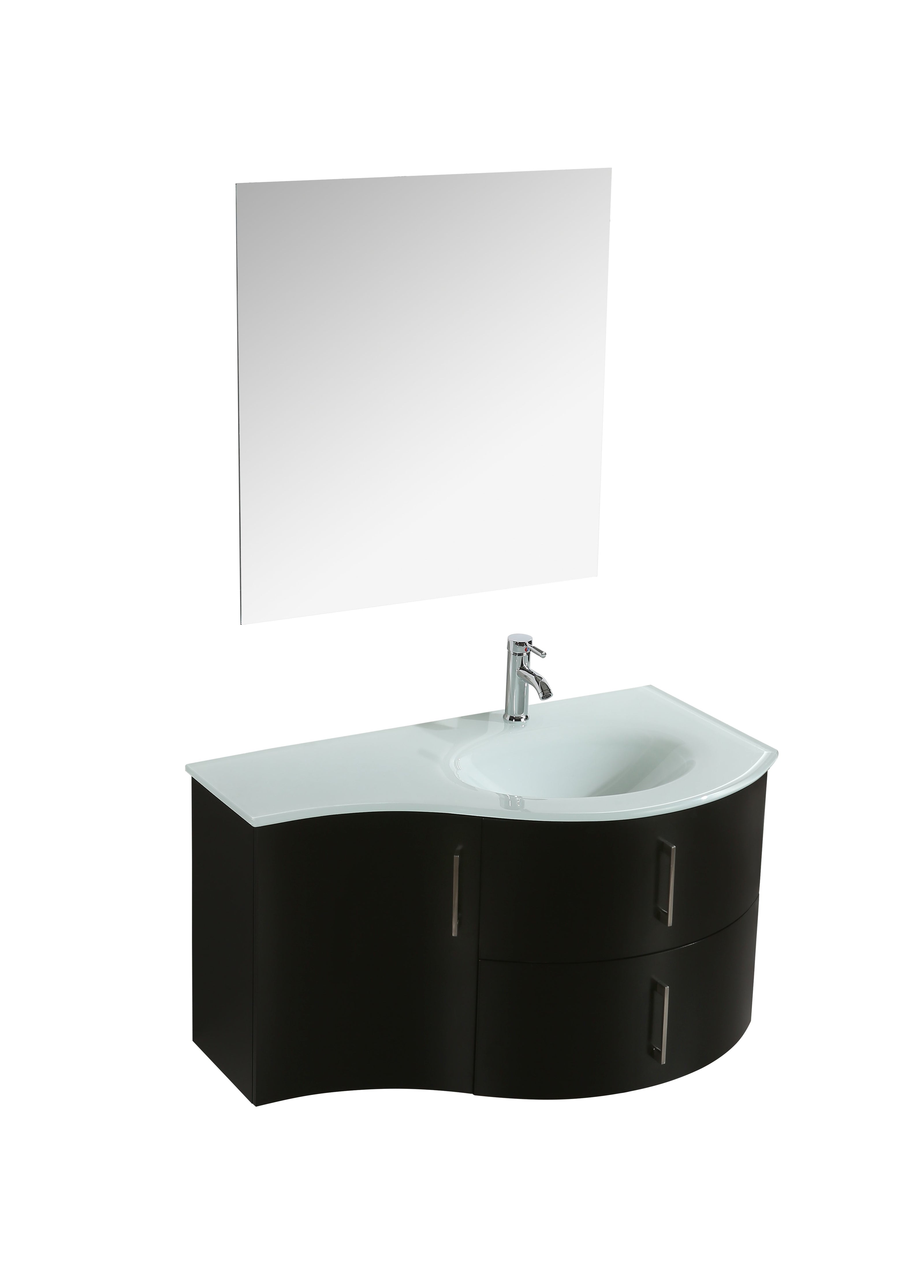 Mobile Arredo Bagno Kursal 104 cm Sospeso Nero Destro Moderno
