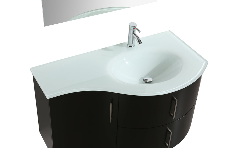 Mobile Arredo Bagno Kursal 104 cm Sospeso Nero Destro Moderno