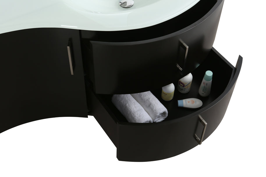Mobile Arredo Bagno Kursal 104 cm Sospeso Nero Destro Moderno