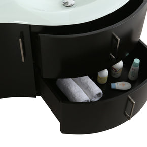 Mobile Arredo Bagno Kursal 104 cm Sospeso Nero Sinistro Moderno
