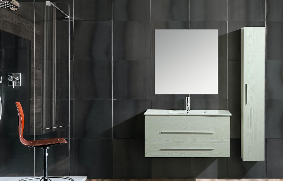 Mobile Arredo Bagno Urban 100 cm Sospeso Moderno Bianco