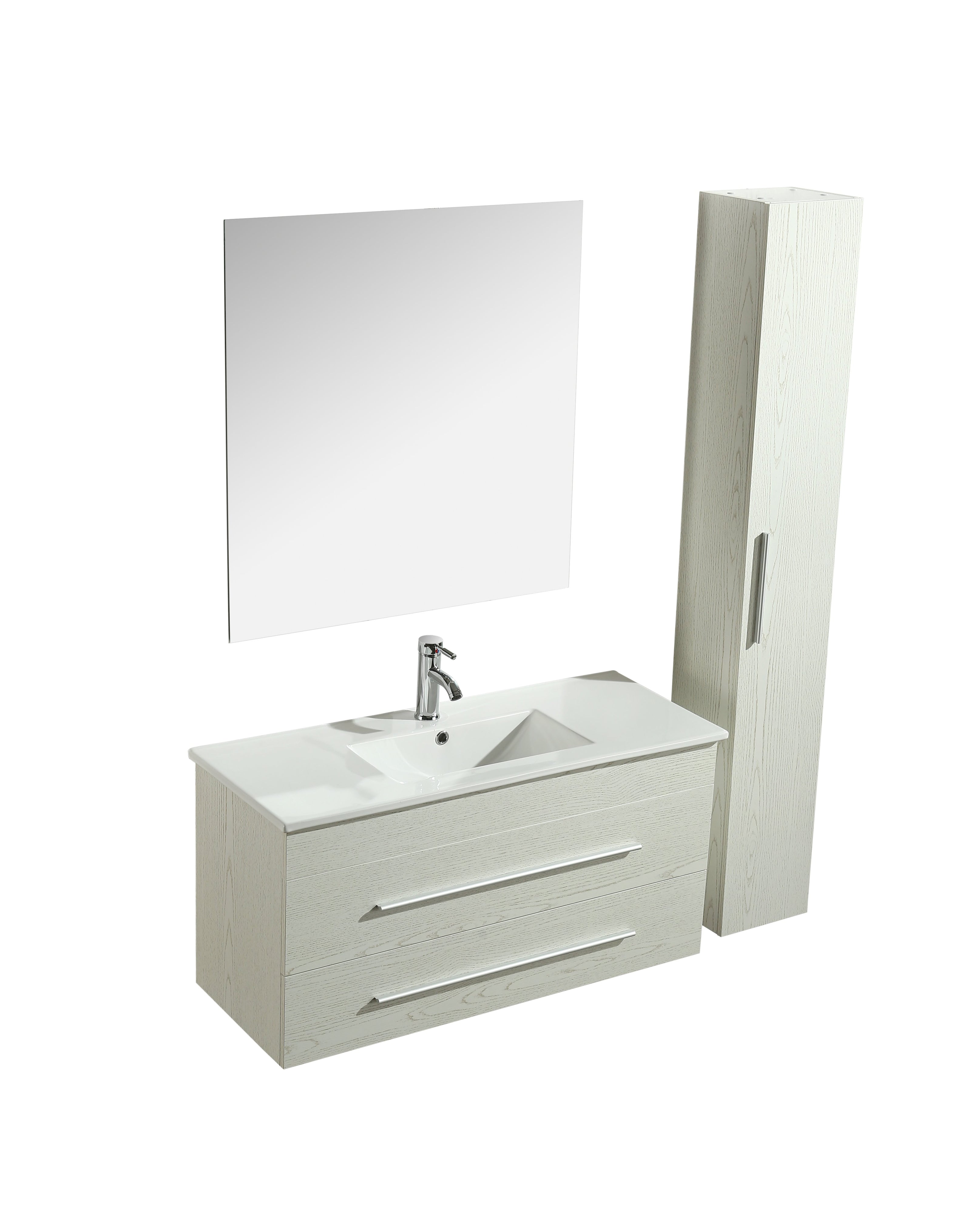 Mobile Arredo Bagno Urban 100 cm Sospeso Moderno Bianco