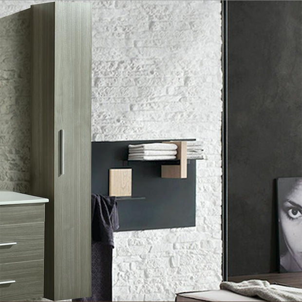 Colonna Arredo Bagno 25x22x160 cm Sospesa Moderna Grigia
