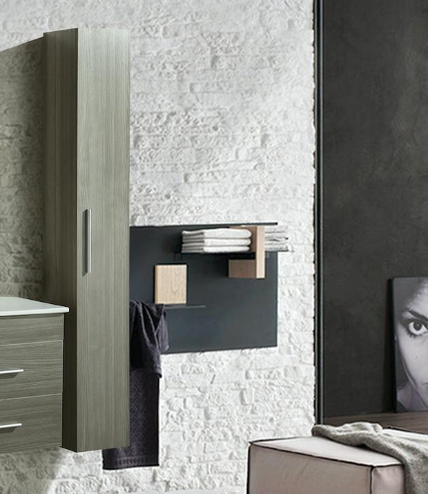Colonna Arredo Bagno 25x22x160 cm Sospesa Moderna Grigia