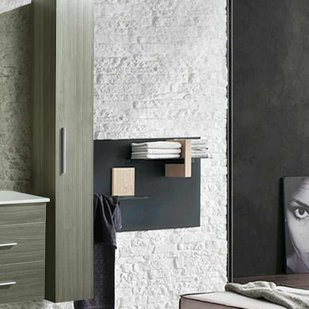 Colonna Arredo Bagno 25x22x160 cm Sospesa Moderna Grigia