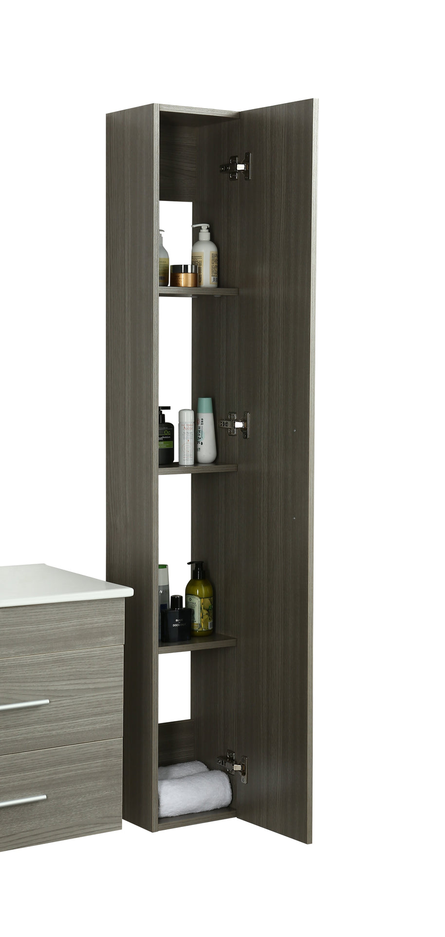 Colonna Arredo Bagno 25x22x160 cm Sospesa Moderna Grigia
