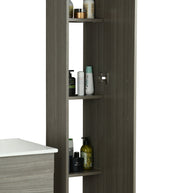 Colonna Arredo Bagno 25x22x160 cm Sospesa Moderna Grigia