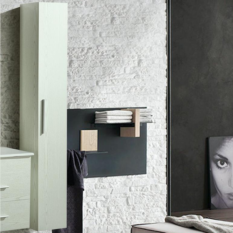 Colonna Arredo Bagno 25x22x160 cm Sospesa Moderna Bianca