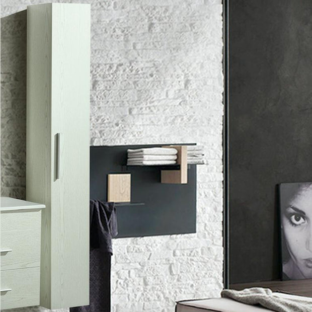 Colonna Arredo Bagno 25x22x160 cm Sospesa Moderna Bianca