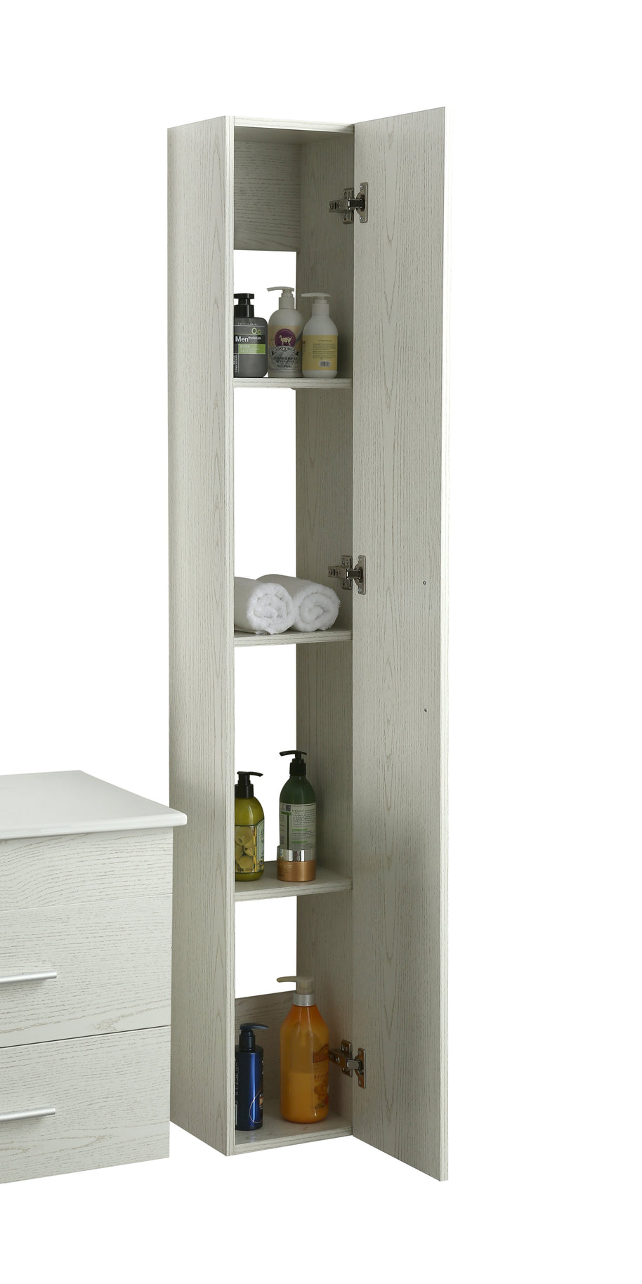 Colonna Arredo Bagno 25x22x160 cm Sospesa Moderna Bianca