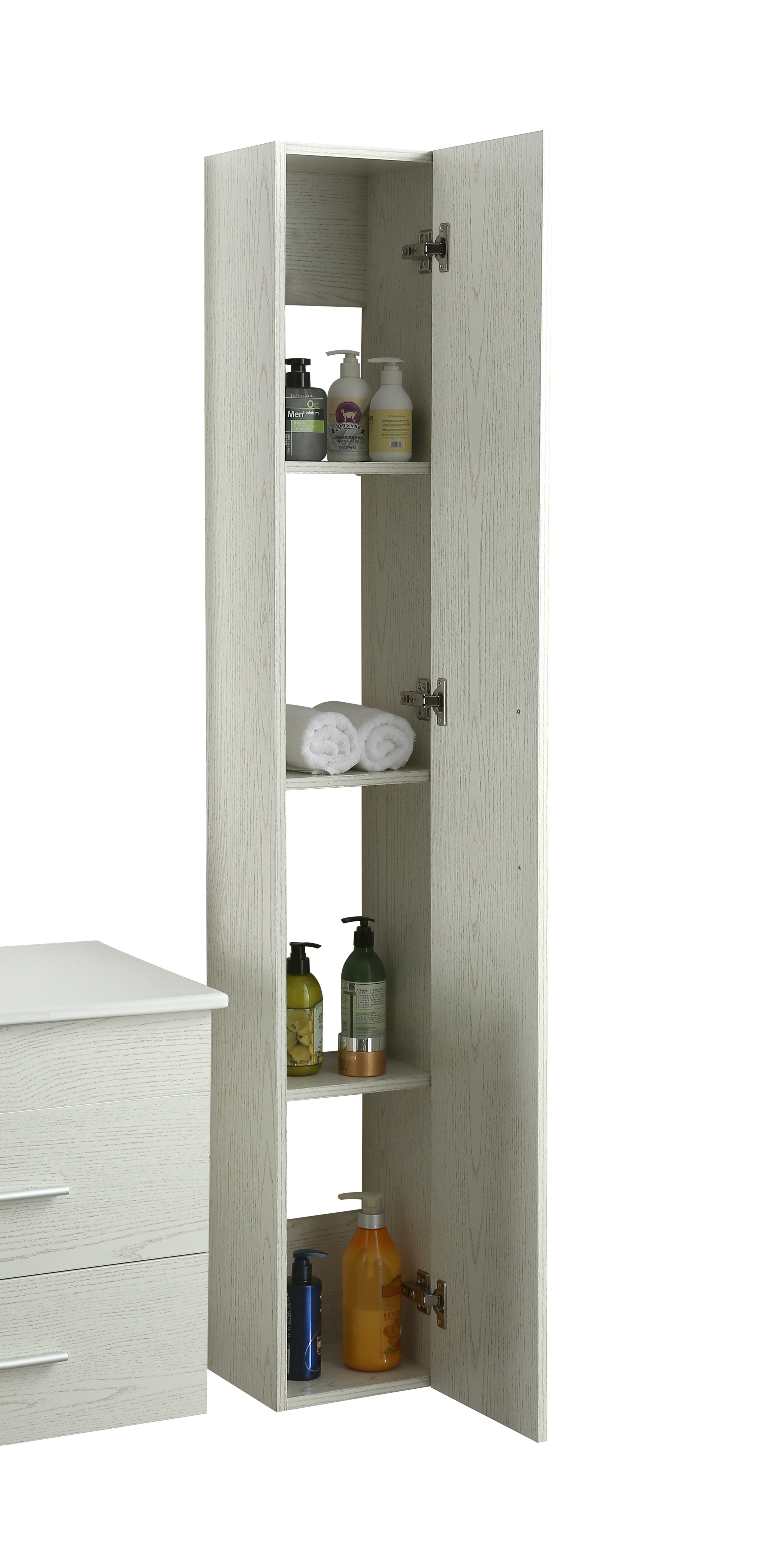 Colonna Arredo Bagno 25x22x160 cm Sospesa Moderna Bianca