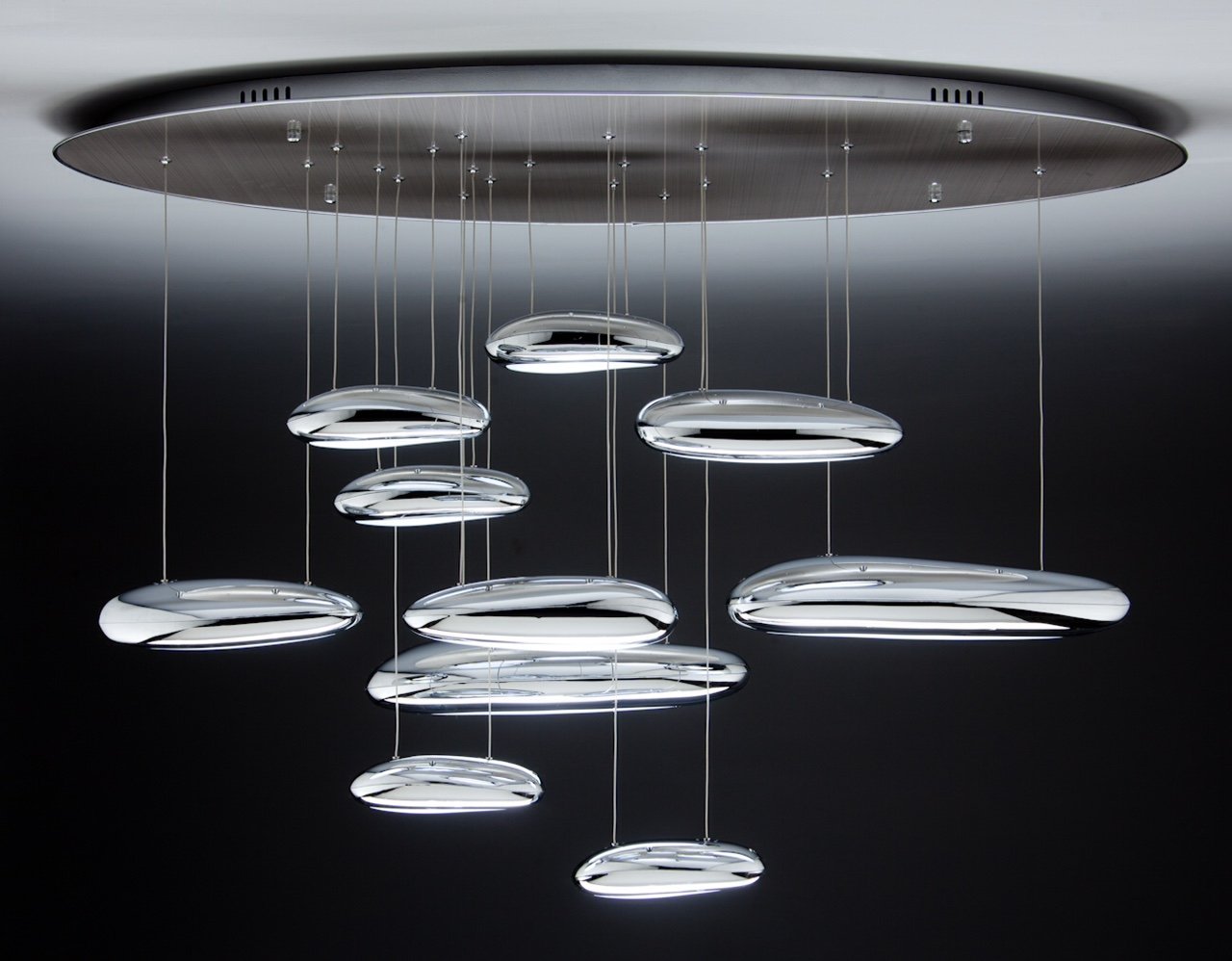 Lampadario a Sospensione Led Drop Design 10B Luce Calda Moderno