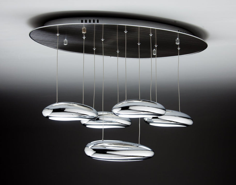 Lampadario a Sospensione Led Drop Design 5B Salotto Moderno