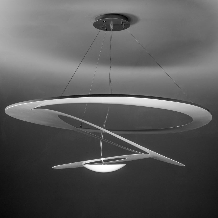 Lampadario Moderno Space Design color Argento 100cm in Metallo