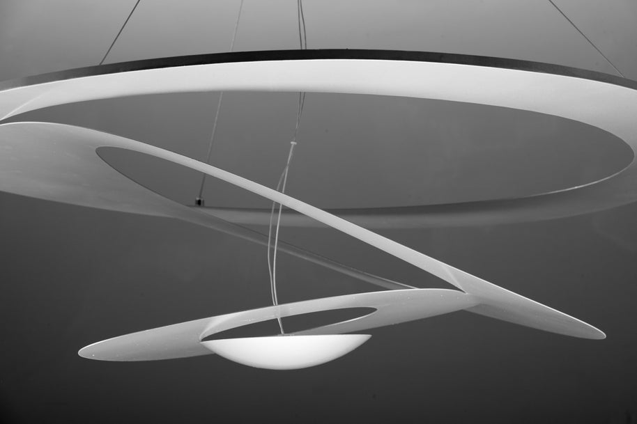 Lampadario Moderno Space Design color Argento 100cm in Metallo