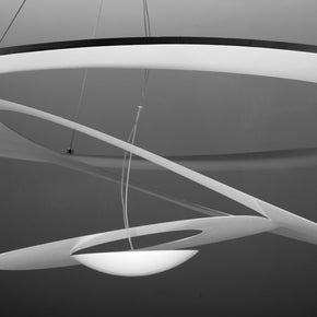 Lampadario Moderno Space Design color Argento 100cm in Metallo